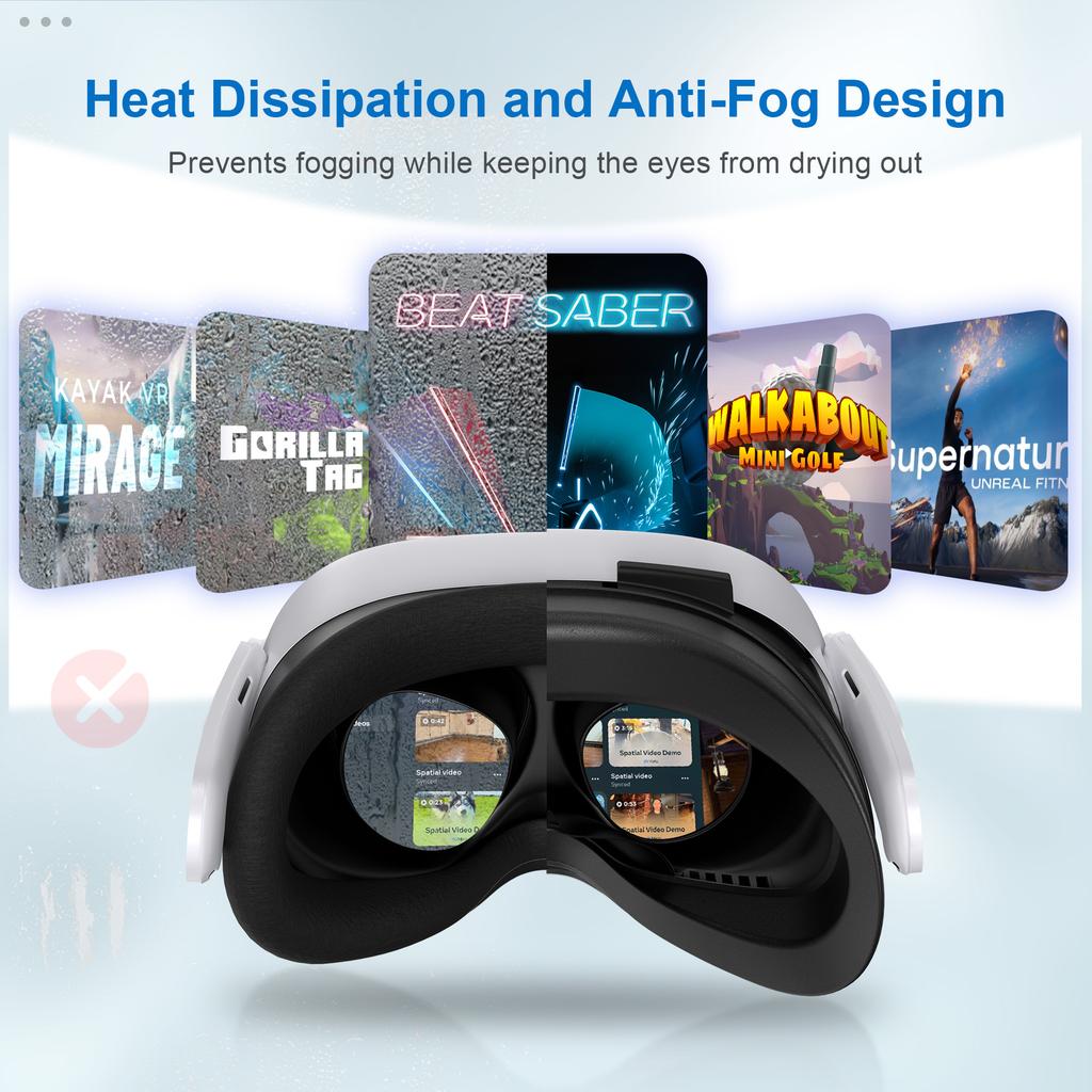 STARTRC GAMES Für Meta Quest 3S VR-Gesichtsmaske Leder/Lycra Schaumstoffpolster Atmungsaktive Gesichtsabdeckung