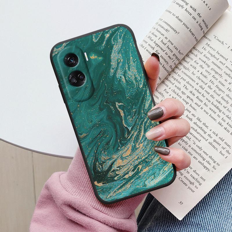 For Honor 90 Lite Cover Fashion Marble Painted Silicone Soft Case Shockproof Art Capa For Honor 90 400 Lite Bumper Shockproof