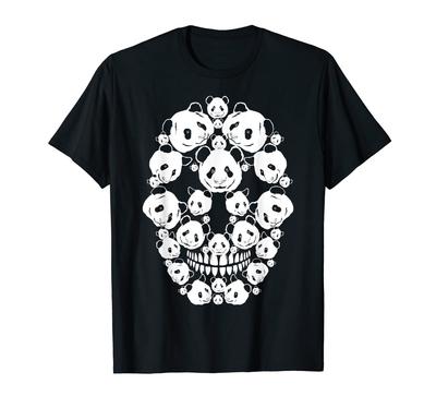 Skull Panda Skelett Halloween Kostüm Gruselig Karneval T-Shirt