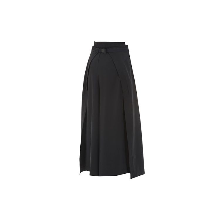 Y-3 Casual Belted Solid Wool Trousers Women Bottoms Black GV2779