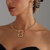Metal Sense 1 Character Pendant Collar Irregular Heavy Industry Design Sense Collarbone Necklace Set
