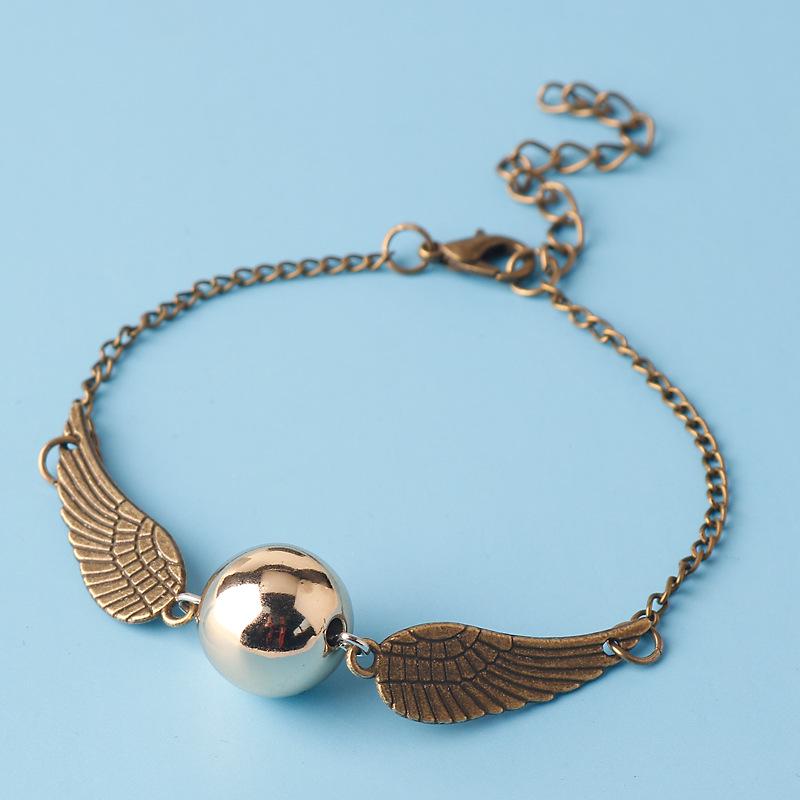 Harry Potter Deathly Hallows Bracelet: Electroplated Gold Snitch Design