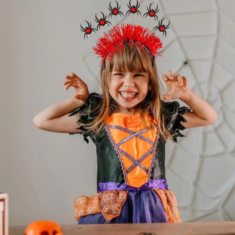 

Нарядная повязка на голову в стиле готика на Хэллоуин, пластиковая повязка на голову в виде паука, тиара на Хэллоуин, обруч для волос для взрослых и детей