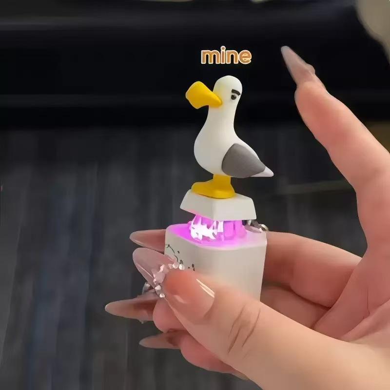 Seagull Mine USB Clicky Keyboard Fidget Button Keychain LED Sound Stress Relief Sensory Toy for Teens Birthday Gift