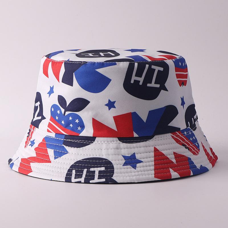 Digital printing small edge bucket hat spring and summer double-sided can wear outdoor sunshade basin hat spot