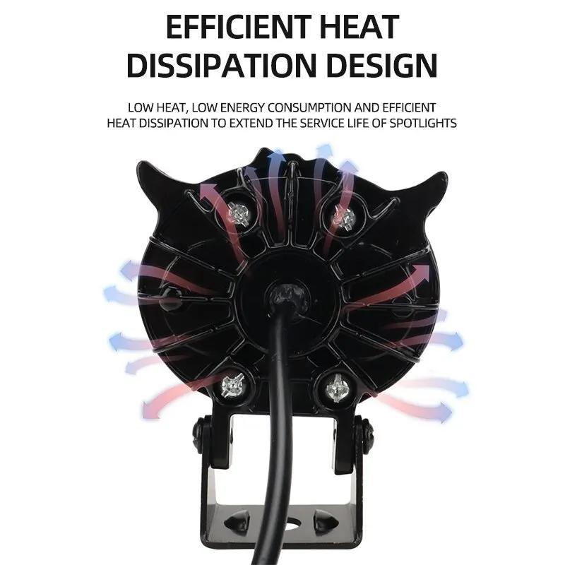 2PCS Dual Color Motorcycle Headlight Owl Design 4 Modes Auxiliary Spotlights Motorbike Scooter Fog Lamp Running Lights
