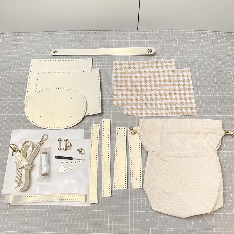 Zhuang Brocade Women's DIY Retro Bucket Crossbody Bag with Drawstring