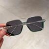 1Pc Vintage Oversized Sunglasses Fashion Square Shades For Women Men Trendy Popular Half Metal Frame Eyewear Uv400 Sun Glasses