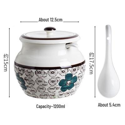 ZISIZ Creme-Stil Keramik Gewürzglas mit Deckel und Löffel