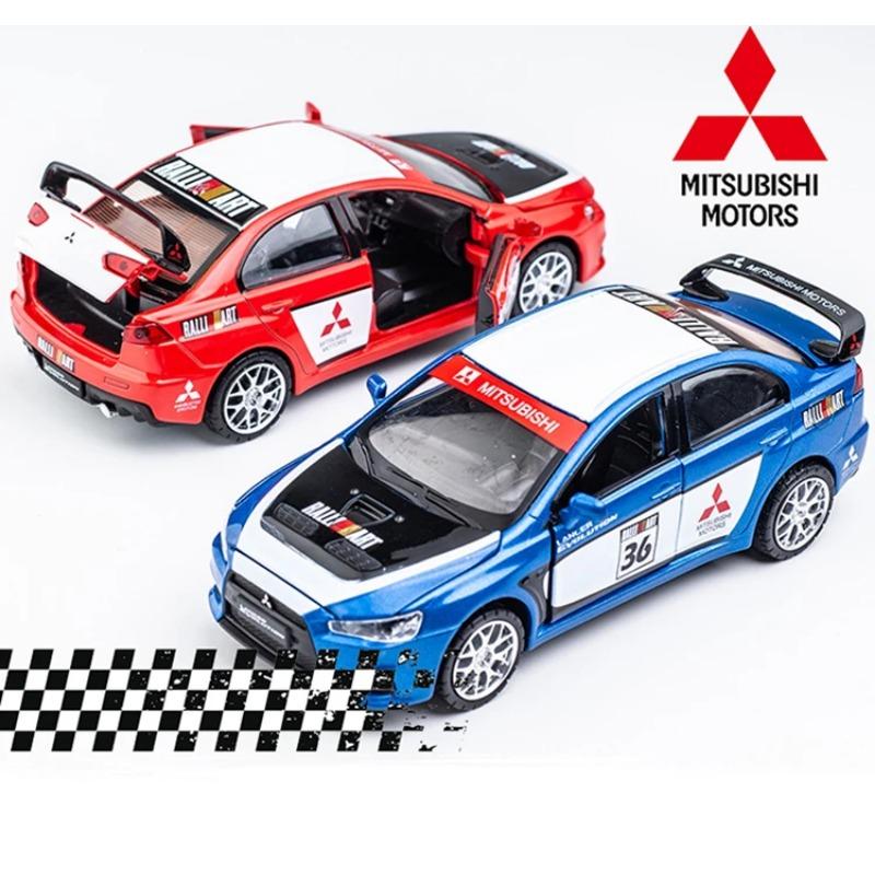 Modellino Auto Metallo Lega 1/32 Mitsubishi Lancer Evolution GT3 Diecasts Giocattoli Veicoli Modello Suono Luci Giocattoli Auto per Regali Bambini