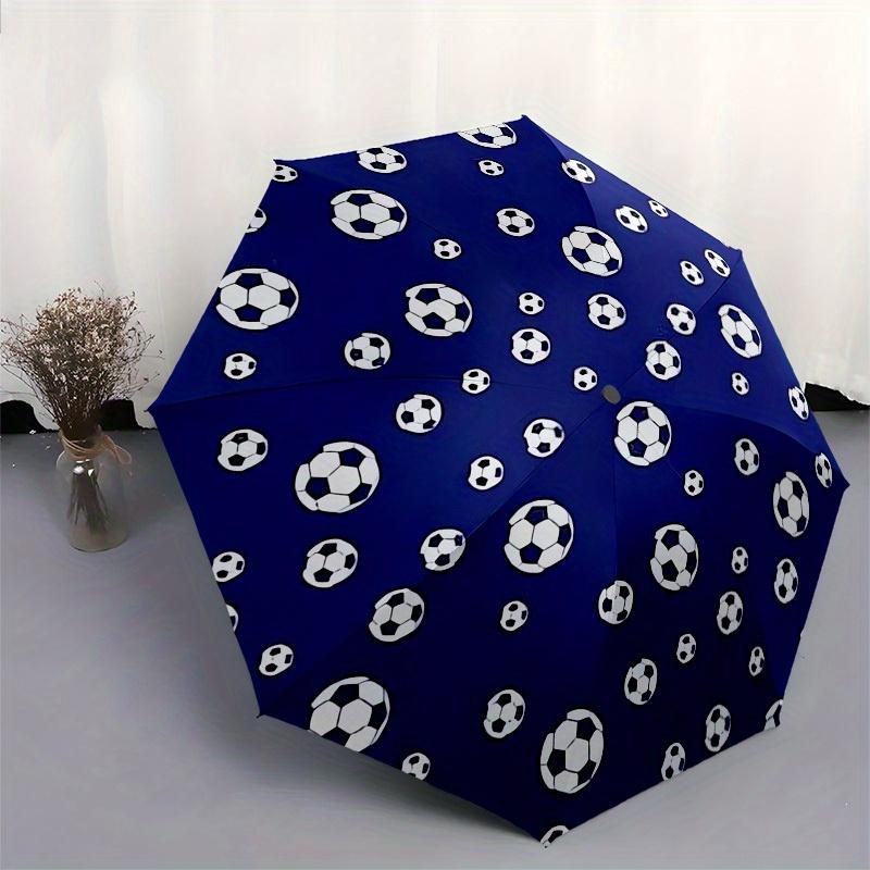 Compact And Stylish Umbrella Featuring a Soccer Ball Design with a Plastic Handle, Perfect for All Seasons And Versatile for H