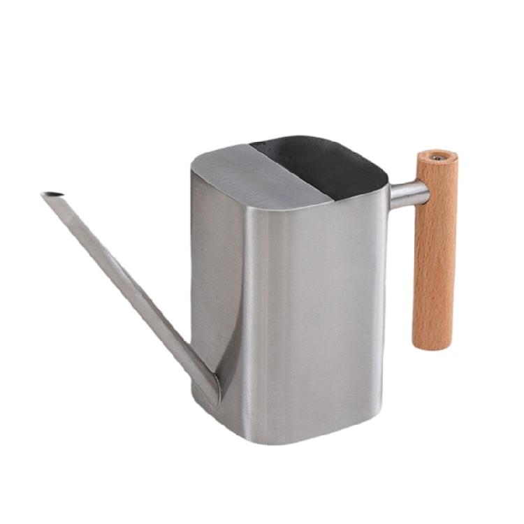 

Indoor Plant Watering Can 500/800ml with Comfortable Wooden Handle for Easy Use Indoor Plant Flower Watering S срібний