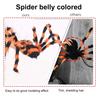 Large Halloween Spider Decorations Giant Spider, Scary Orange Black Hairy Decoration, Realistic Furry Prop Horror Props with Red Eyes for Porch