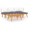 vidaXL 5-tlg. Garten-Lounge-Set mit Kissen Massivholz Akazie