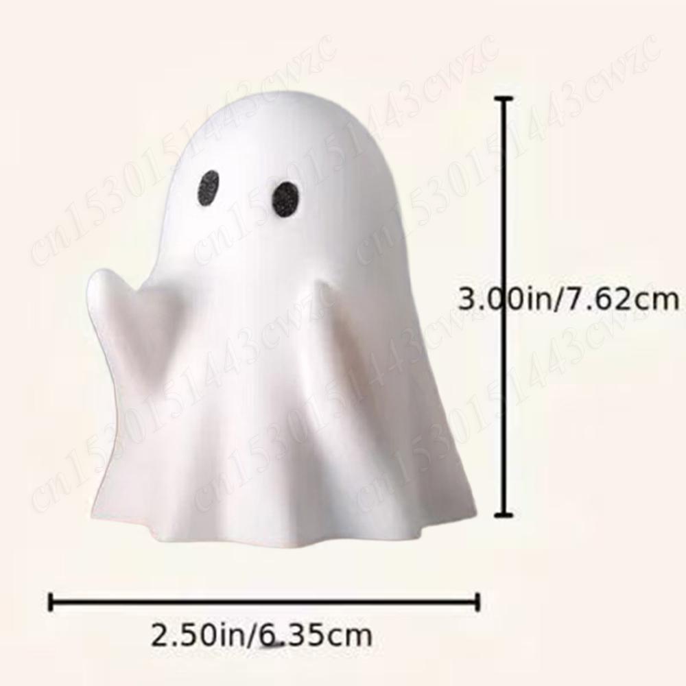 Cute Ghost Pen Holder Ornaments Halloween Adorable Ghost Pencil Stand Resin Ghost Figurine For Home Office Desktop Decorations