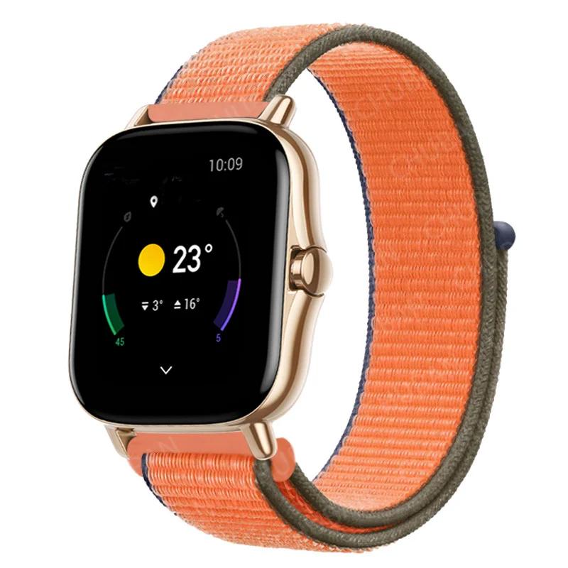 20mm/22mm Nylon Loop watch band For Amazfit GTS/4/2e/3/GTS2 Mini/GTR 4/3 pro/47mm/GTR2/2e/stratos Bracelet Amazfit bip-u strap