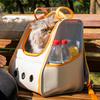 Katzenrucksacktrage Tasche Transparent Orange Limonade Farbblock Einfache Reinigung Modische Haustiertrage für