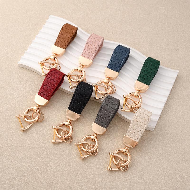 Luxury PU Leather Anti-Lost Motorcycle Car Keychain Pendant