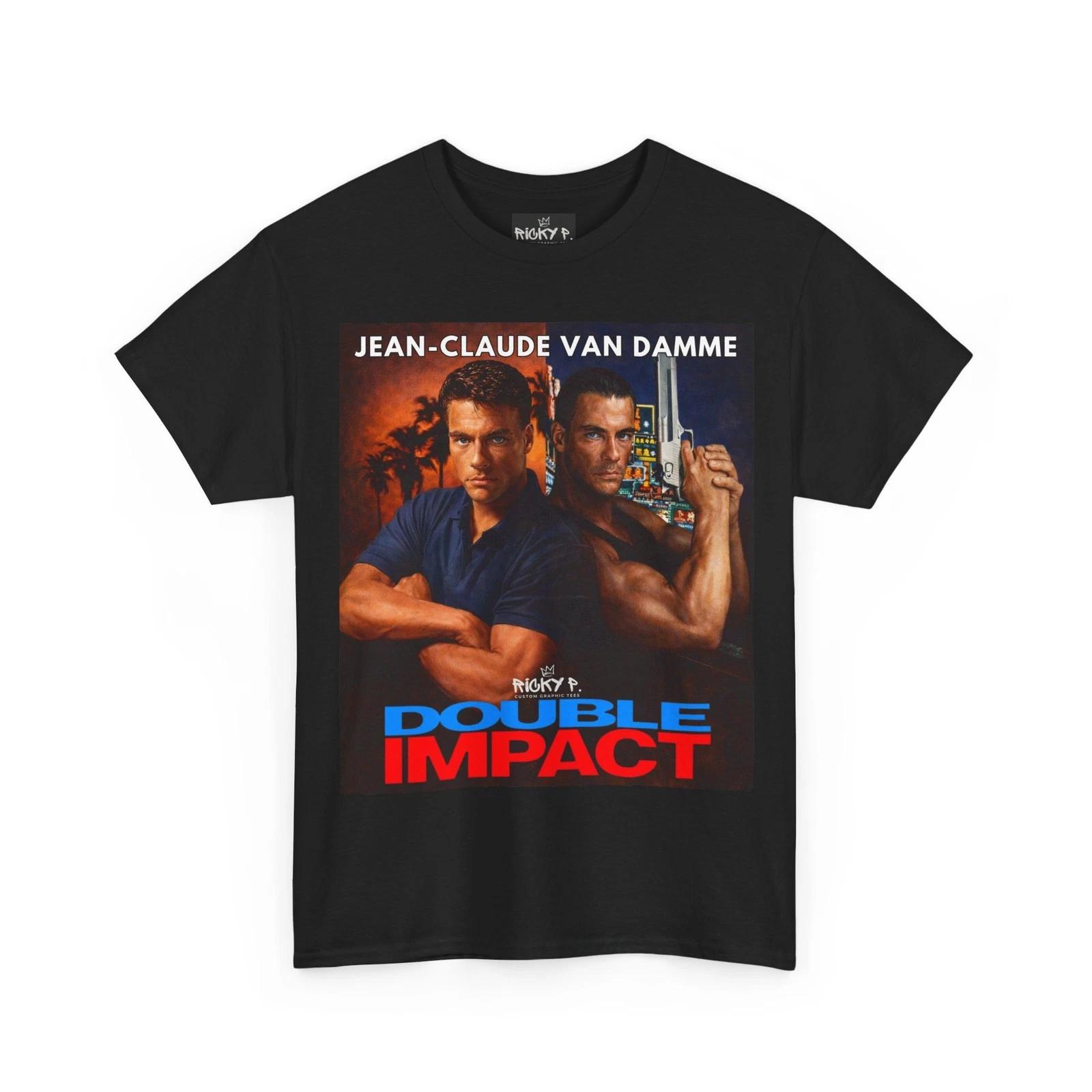 Ricky P Double Impact Jean Claude Van Damme Movie 100% Cotton T-shirt Mens Tees Top Unisex Heavy Cotton 3XL