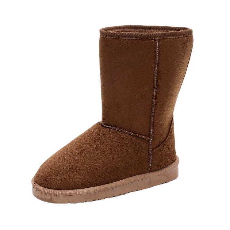 Zapatos invierno talla grande botas de nieve terciopelo botas medianas botas cálidas una pieza mujer