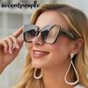 Oversized Cat Eye Sunglasses Women Big Frame  Luxury Brand Fashion Square Sun Glasses for Ladies Retro Trendy Cateye Eyewear