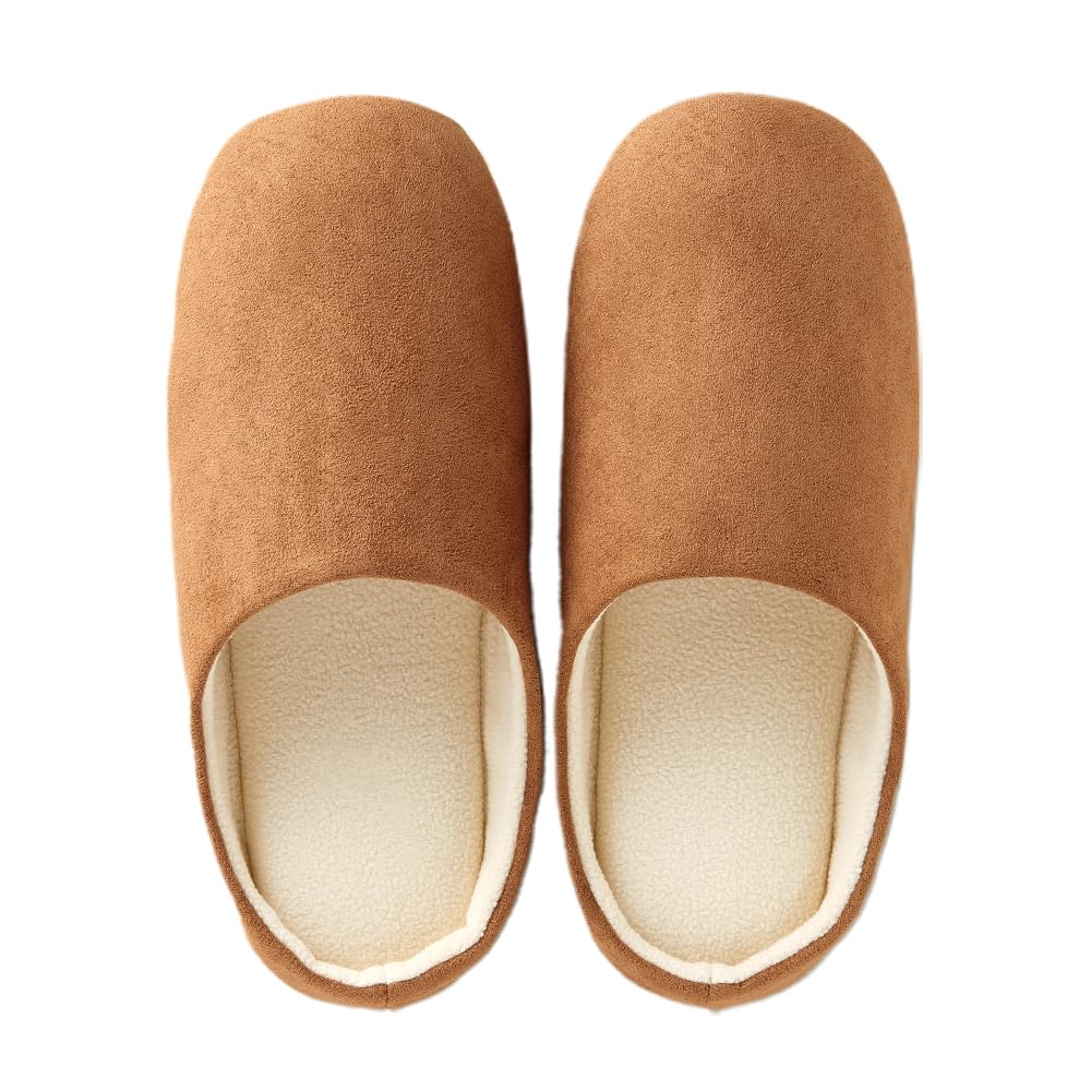 Aimedia Room Size Fleece Perfect for Fall and Solid Brown Men s Slippers L Warm Washable Lightweight Anti-Slip Soft Suede-Like Fabric Winter 3460₽