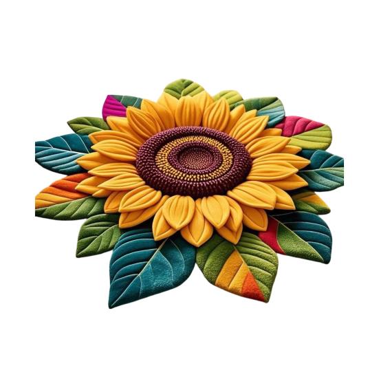 

3D Ковер с подсолнухами, Впитывающий, Быстросохнущий, Плюшевый коврик для пола из диатомовой земли, Нескользящий, Украшение для гостиной, спальни, ванной комнаты, кухни, Цветочный ковер 50cm J