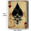 Gothic Skull Spade Metal Wall Art Vintage Playing Card Decor Man Cave Gift