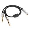 Plug and Play 6.35mm 1 To 2 Y Splitter Cable 1.6ft Speaker Y Extension Cable  Audio Equipment