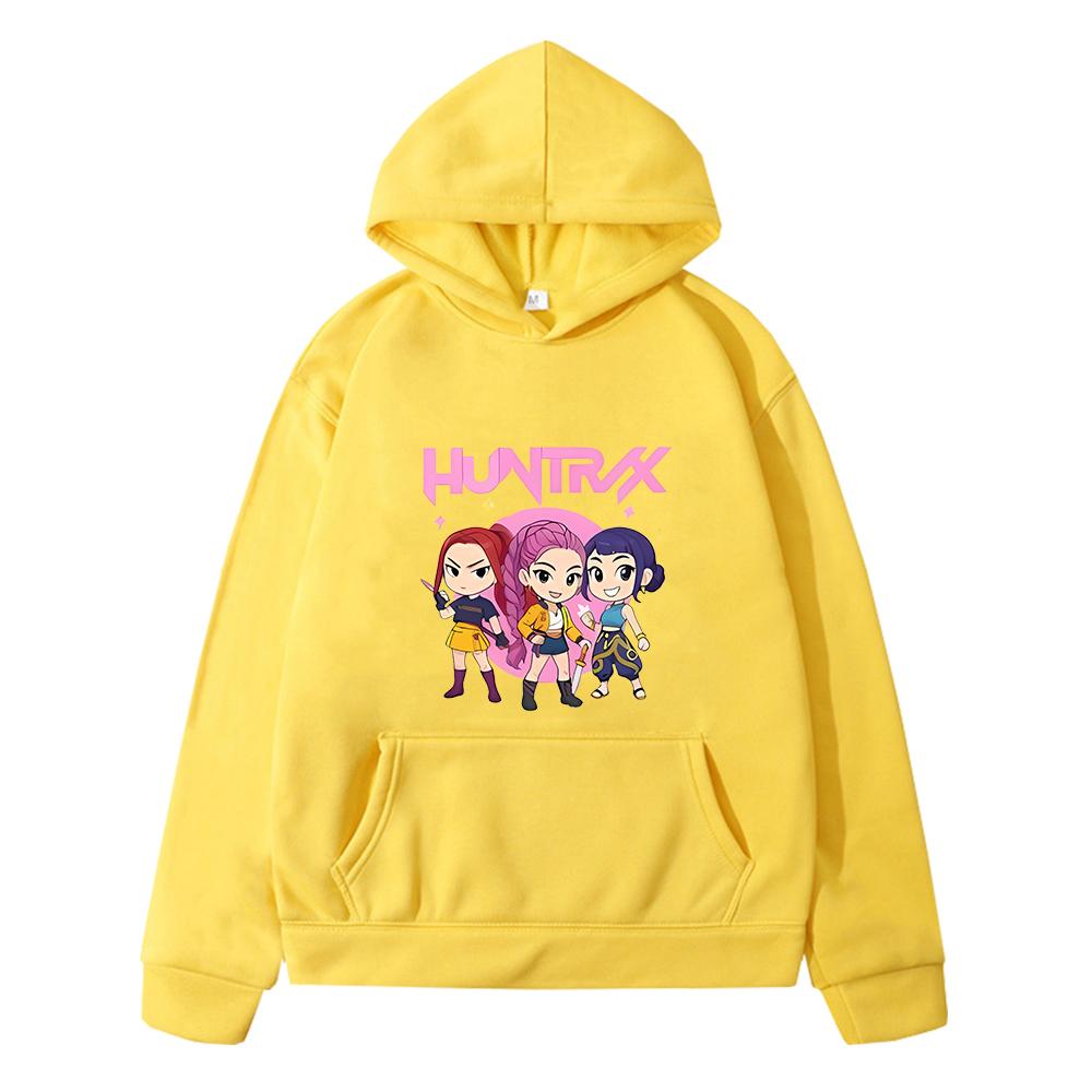 Autumn hoodies kpop demon hunters print Fleece sweatshirt  Jacket Cartoon pullover y2k sudadera anime hoodie kids clothes girls