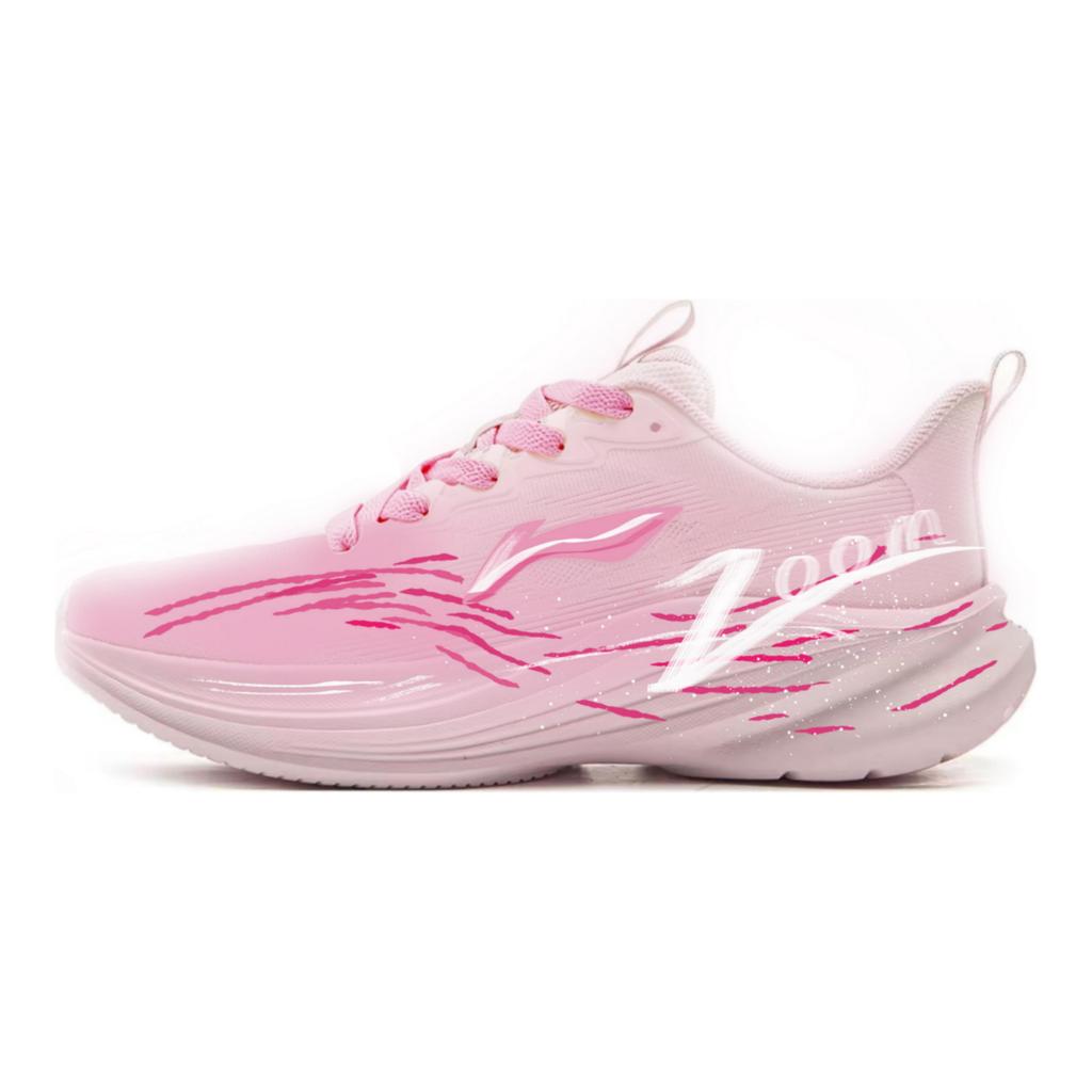 Li Ning Brisa Ligera Caña Baja Casual Prueba de Aptitud Física Examen Físico Zapatillas para Correr Mujer Rosa ARSV108-3(1)