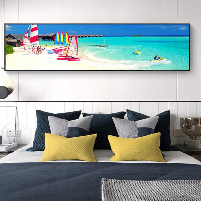 Sailboat Canvas Painting Landscape Posters and Prints Sea Boat Wall Art Pictures for Living Room Home Decoration Cuadros No Frame