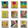 Nordic Style Cartoon Geometric Linen Pillowcase Modern Fashion Taste Sofa Car Cushion Pillowcase