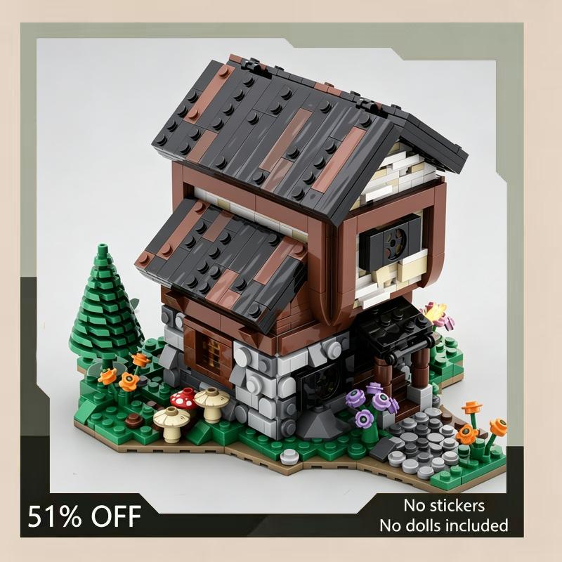 943PCS Mini Medieval House MOC Custom Building Blocks Model DIY Creative Architecture Assembly Toy Collection Display Gift