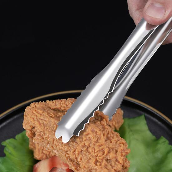 Ice Clamp Heat-Resistant Stainless Steel Ice Tongs Non-Slip Serrated Grip -Free Kitchen Utensils for Barbecue Snack Tongs