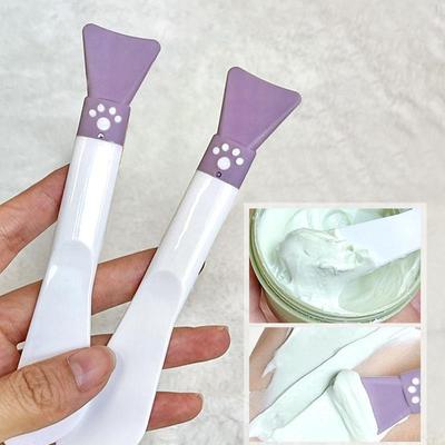 Cute Silicone Facial Mask Brush Double End Scraper Facial Mask Brush Silicone Mask Brush Smear Mud Mask Special Facial Beauty Tools Mask Applicator