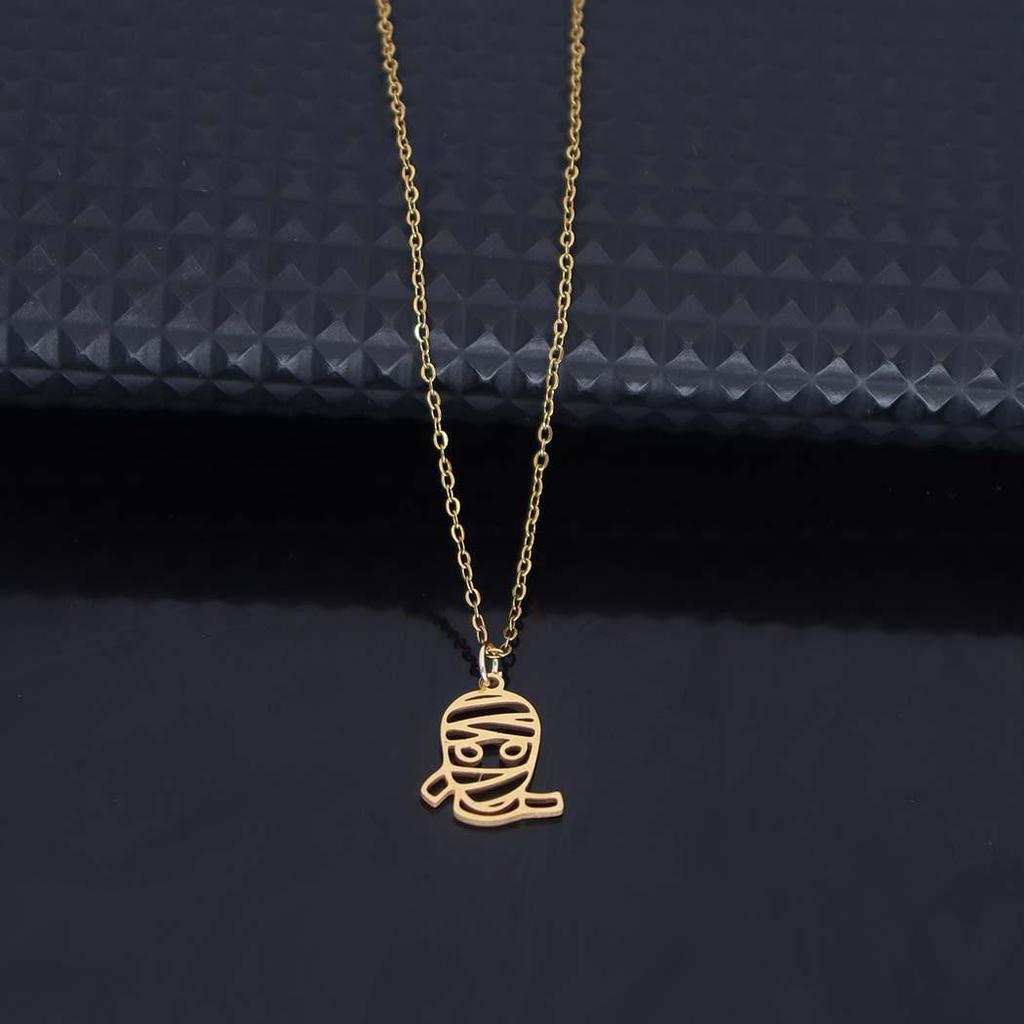 Trendy Stainless Steel Cutout Pendant Necklace for Women – Versatile Personality Clavicle Chain
