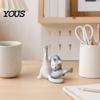3D Printed Cat Sculpture Licking Butt Figurine, Funny Black White Kitten Small Statue Statue, Animal Desktop Decoration for Home Office Bookshelf
