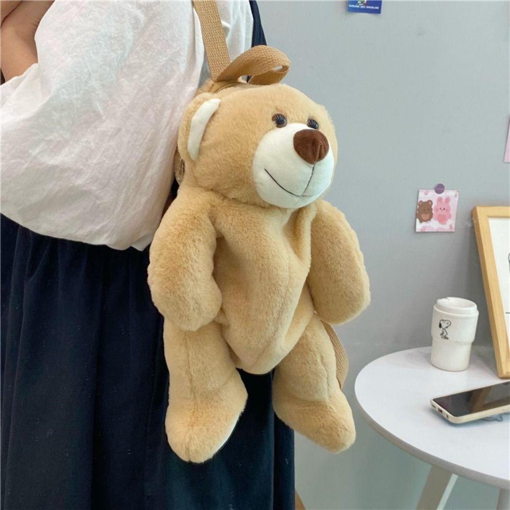 Lovely Cartoon Brown Bear Backpack Children Cute Plush Toy Kawaii School Bag Kindergarten Girls Boys Birthday Festival Gift