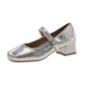 French thick heel single shoes women's 2025 new versatile skirt Mary Jane shoes ballet square head small leather shoes