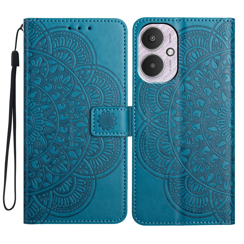 For Xiaomi Redmi 13C 4G/5G/13R 5G/Poco M6 5G/Poco C65 4G Case PU Leather Mandala Imprinted Phone Cover