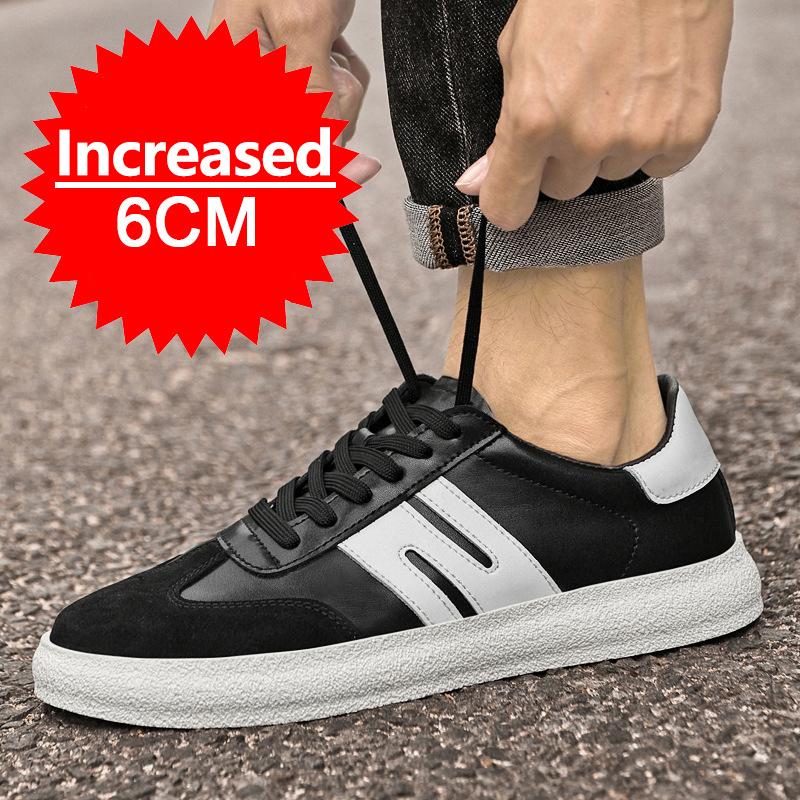 Men's Casual Sneakers Shoes Height Increase Shoes Leather Shoes Insoles 5CM Man Daily Life Height Increasing Shoes Tennis Shoes