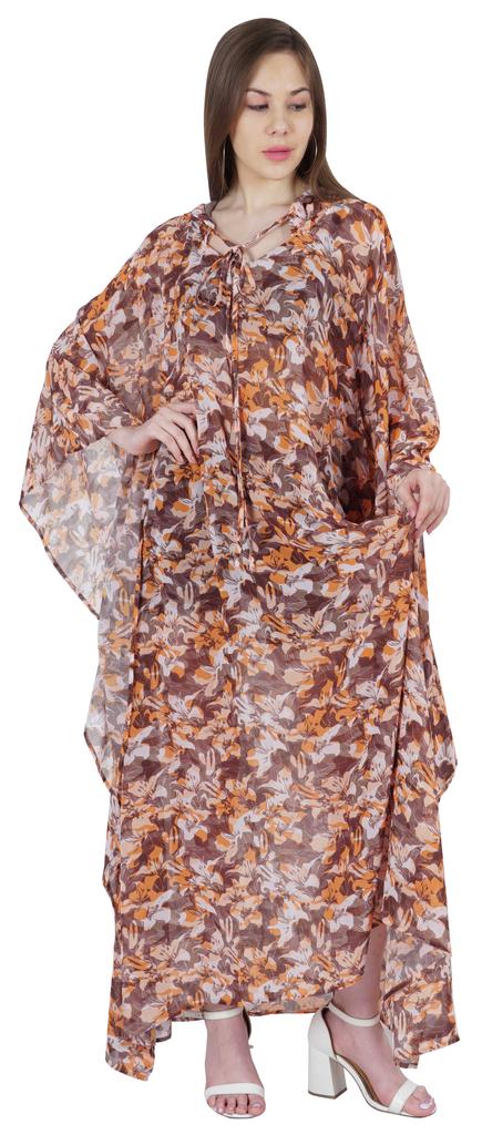 Moomaya Hooded Caftan For Women's Long Printed Bikini Cover Up Summer Turkish