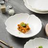 Japanese White Tableware Pattern Western Soup Plate Household Pasta Plate Deep Plate Restaurant Premium Fruit Salad Plate