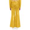 Girls Stage Performance Metallic Flared Pants Sparkling Sequin Tassels Back Invisible Zipper Bell Bottom Trousers