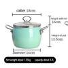 Porcelain Enameled Deep Soup Pot, High Style Saucepan for Induction Cooker Stewpan, Multifunction Cooking Pot for Kitchen, 3.2L