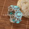 European and American Ethnic Style Personalized Retro Alloy Turquoise Elastic Bracelet Women's Bohemian Bracelet Jewelry