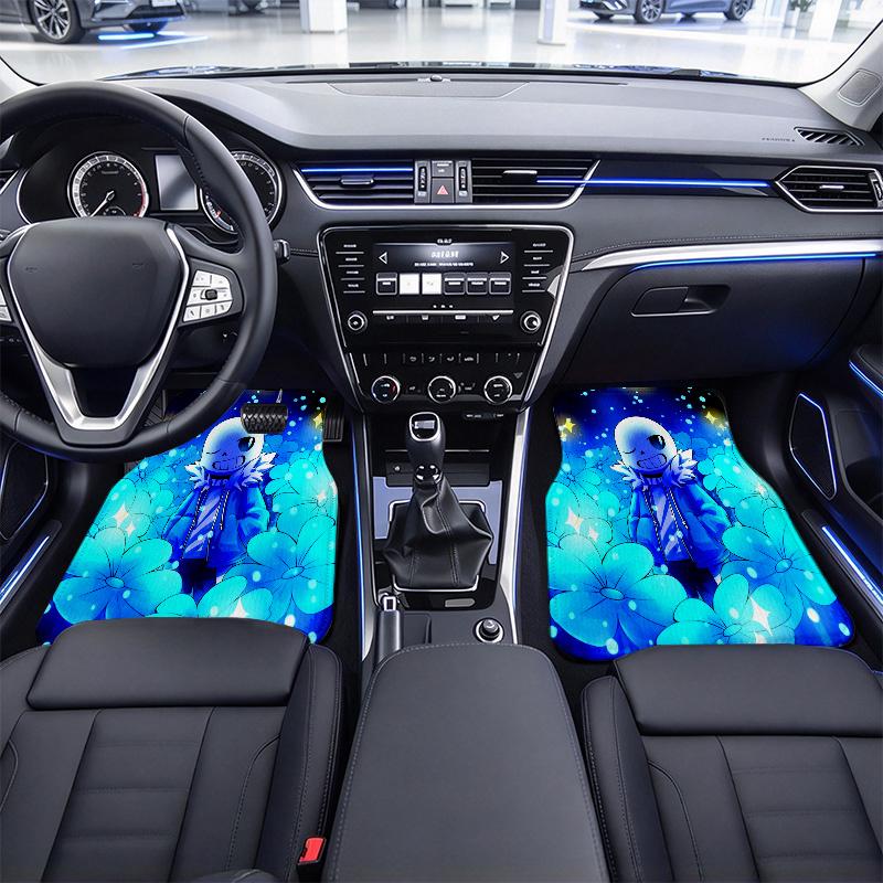 Sans Pattern Black Car Floor Mats Full  Car Mats, XPE Non-Slip And Wear-Resistant Mats Suitable for SUV Interiors