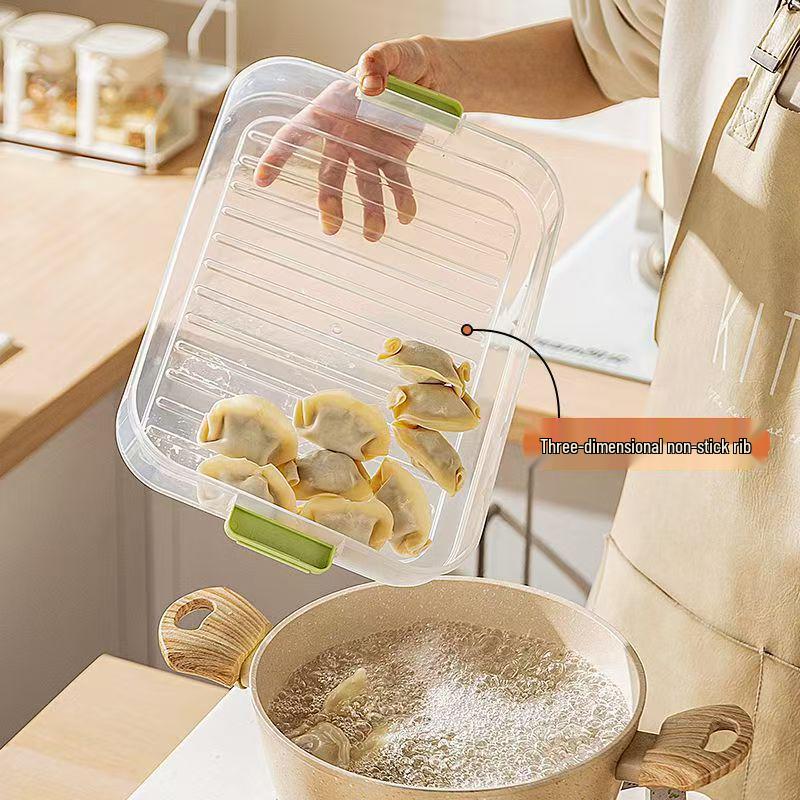 Dumpling Storage Box: Large-Capacity Multi-Layer Plastic Container for Freezer and Refrigerator