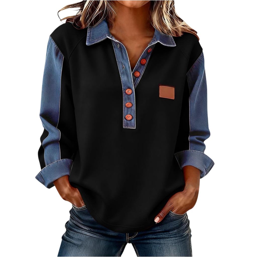 Women's Vintage Print Loose-fitting Long-sleeved Top